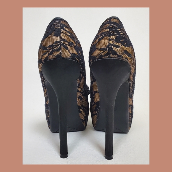 Lace & bow platform heels - Picture 5 of 10